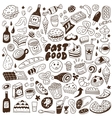 Fast food - doodles set vector image
