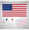 American flag with exact dimensions American flag with exact dimensions vector image