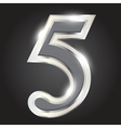 Silver metallic number vector image