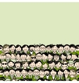 Seamless pattern with people icons for your design vector image