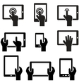Icon set tablets and gadgets with touch screen vector image