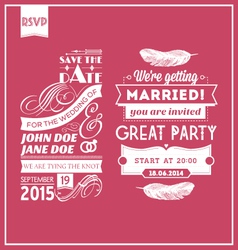 Wedding stamps pink vector image