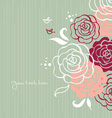 Floral background with cartoon birds vector image