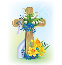 Easter cross vector image