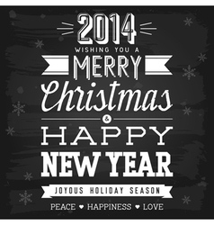 Christmas and New Year greetings chalkboard vector image