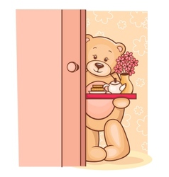 Teddy Bear breakfast tray vector image