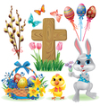 Easter symbols set vector image