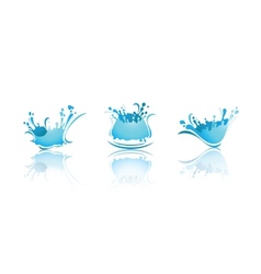 Splashing waves and water first set icons vector image