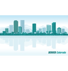 Denver Colorado detailed skyline vector image