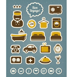 Hotel icons vector image
