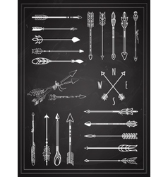 Hand Drawn Arrows on Chalkboard Design vector image
