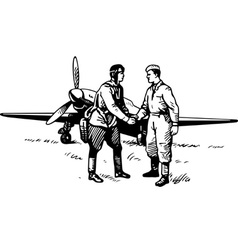 Pilot and soldier vector image