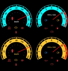 Set of car speedometers for racing design vector image