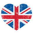 UK Great Britain retro heart flag - vector image