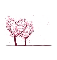 Trees of love for your design vector image