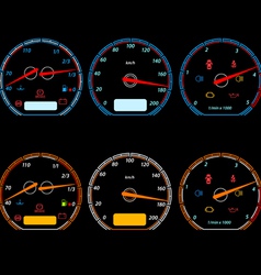 Set of car speedometers for racing design vector image