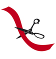 Scissors cut a red ribbon vector image