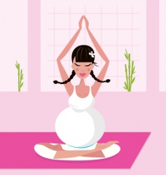 Yoga pregnant woman vector image