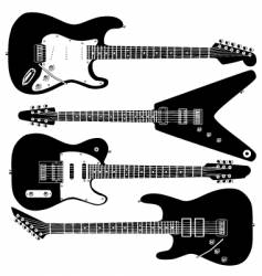 Electric guitar silhouettes vector image