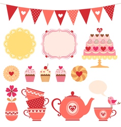 Valentine tea party vector image