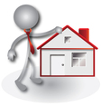Realtor and red house vector image