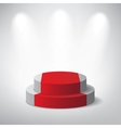 White podium on grey background vector image