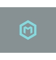 Abstract letter M logotype Line hexagon vector image