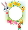 Easter round frame vector image