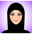 Arab woman purple smile vector image