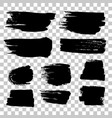 Grunge black rough brush strokes set Grunge black rough brush strokes set vector image