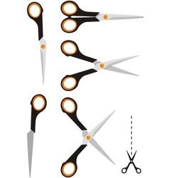 Red scissors set Royalty Free Vector Image - VectorStock