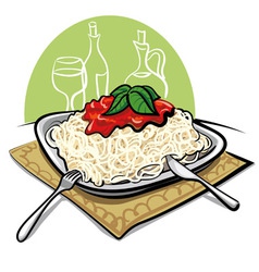 Spaghetti with tomato sauce vector image