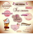 Set of vintage ice cream shop badges and labels vector image