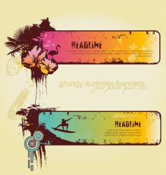 Tropical summer banners vector image