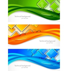 Set of banners with squares vector image