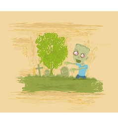 Zombie coming out of his grave Zombie coming out of his grave vector image
