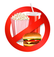 Fast food danger label vector image