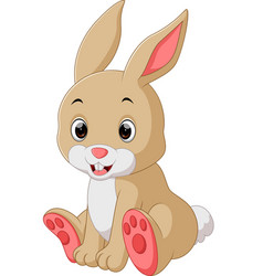 Cartoon happy rabbit isolated on white background Vector Image