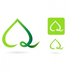 Heart leaf icon vector image