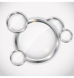 Glass frame on abstract metal background vector image