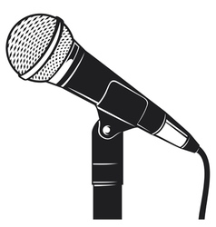Retro microphone with stand vector image