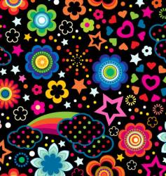 Floral rainbow background vector image