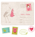 Baby girl shower card vector image