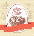 Vintage Easter background hand drawn vector image