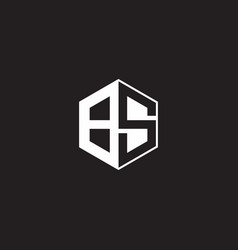 Ms logo monogram hexagon with black background Vector Image