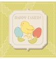Happy Easter retro greeting card vector image