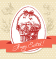 Vintage Easter background hand drawn vector image