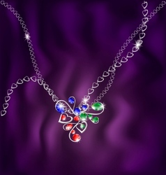 White chain and jewelry pendant vector image