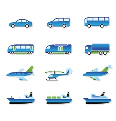 Road air rail and water transport vector image