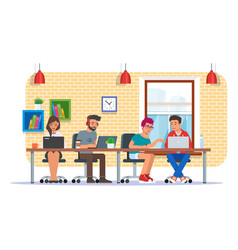 Coworking center flat style vector image